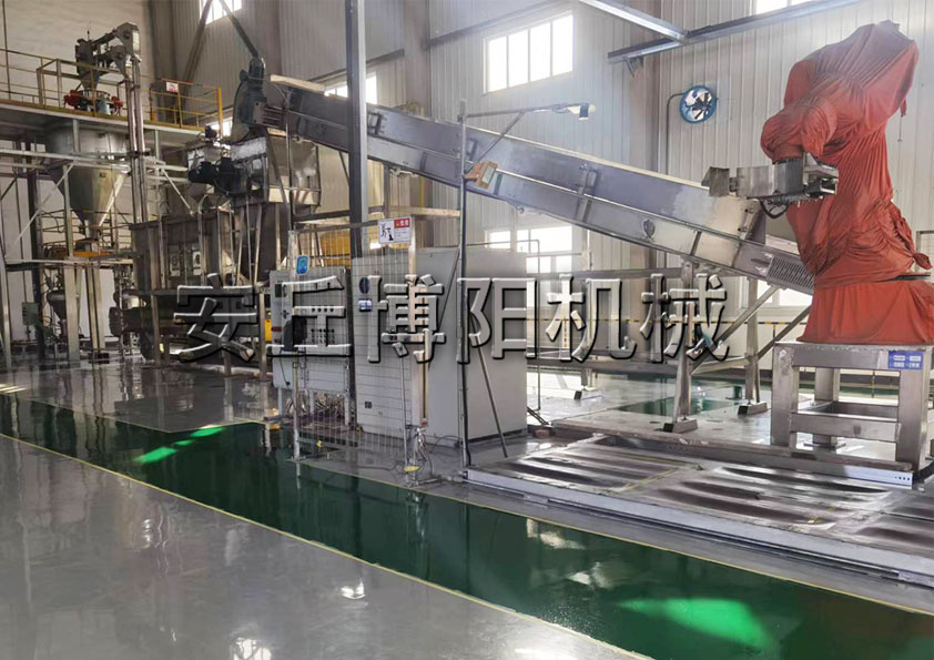 安（ān）丘（qiū）博陽機械氧化鋁（lǚ）自動機械手拆包機能實（shí）現（xiàn）全自動化嗎？