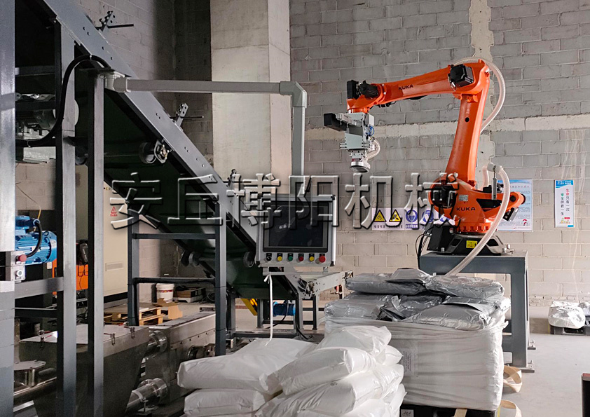 氧化（huà）鋁粉自動拆包機器人的特點是什麽呢?